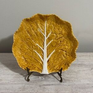 Rare Honey Gold Bordallo Pinheiro Cabbage Salad Plate